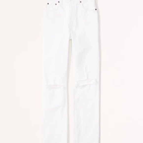 Abercrombie & Fitch Cream Straight Leg Jeans - Picture 9 of 12
